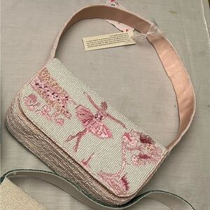 Viral Beaded Pink Ballerina Shoulder Bag